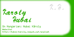 karoly hubai business card